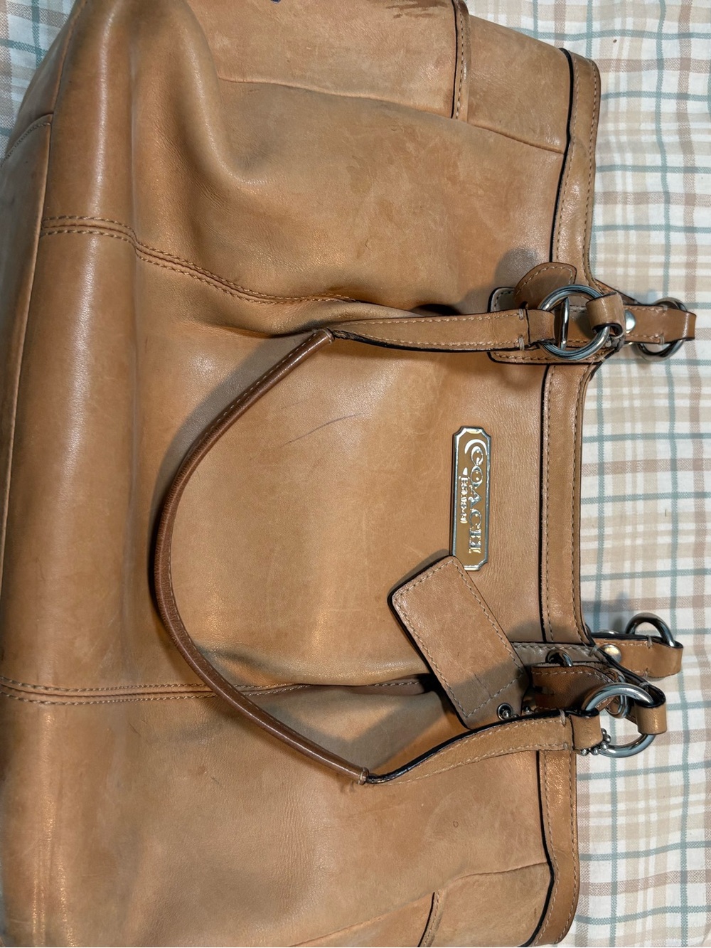 Coach F15147 Leather Satchel Crossbody Bag Brown Vintage Shoulder Purse